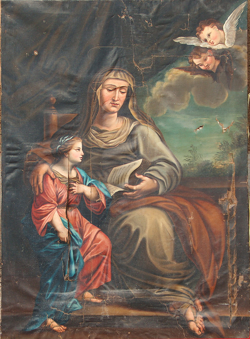 Santa Ana enseñando a la Virgen María